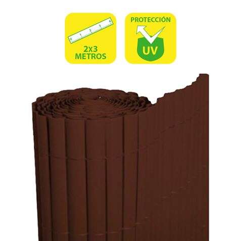 SUNGARDEN CAÑIZO PLASTICO DOBLE CARA 2X3M - COLOR MARRON OSCURO