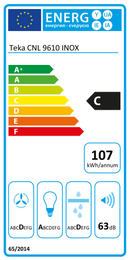 Teka CNL 9610 Semi embutido (deslizante) Aço inoxidável 694 m³/h