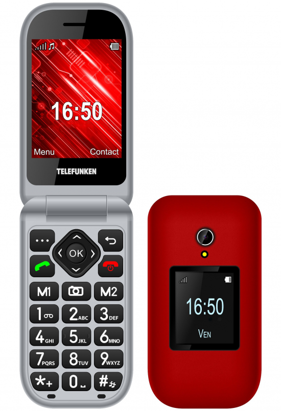 TELÉFONO MÓVIL TELEFUNKEN S460 PARA PERSONAS MAYORES ROJO