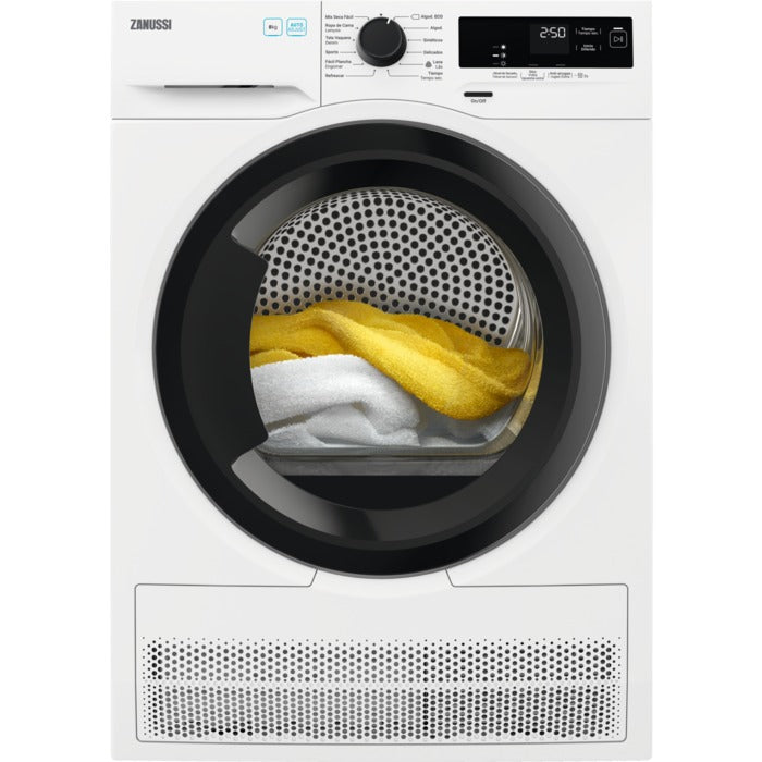 MÁQUINA DE SECAR ROUPA ZANUSSI 8KG CONDENSAÇAO BOMBA CALOR A+++