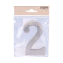 NUMERO 2 NIQUEL MATE 10CM FIXAÇÃO INVISIVEL EDM