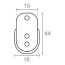 SUPORTE OVAL PARA TUBO DE ARMÁRIO, MODELO STA06, FABRICADO EM ZAM