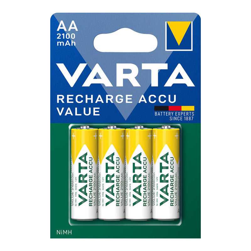 PILHAS VARTA RECARREGAVEIS AA 2.100MA PACK4