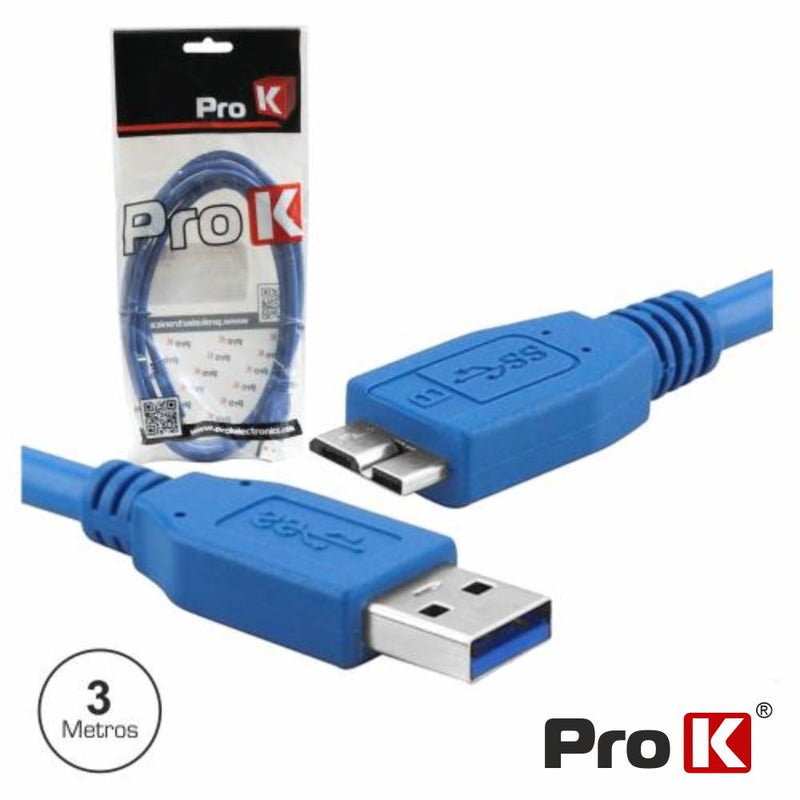 CABO USB-A 3.0 MACHO  MICRO USB-B MACHO 3M PROK