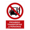 SINAL PROIBIDO ´´PROHIBIDO TRANSPORTAR A PERSONAS´´ (PVC 0.7MM)