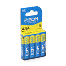 PILHA EDM ALCALINA LONG LIFE AAA - LR03 1,5V (BLÍSTER 4 UNID.) Ø1