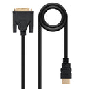 Nanocable 10.15.0502 adaptador de cabo de vídeo 1,8 m DVI HDMI Pr