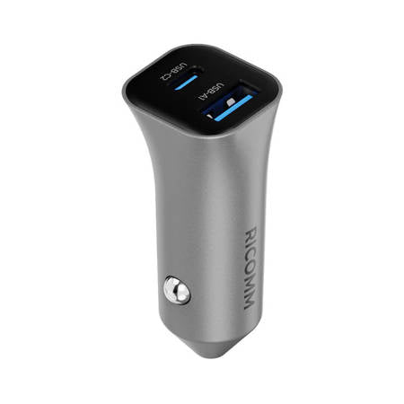 CARREGADOR DE CARRO 38W RICOMM RA381 1XUSB-A, 1XUSB-C