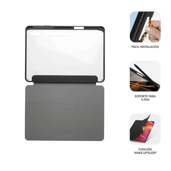 FUNDA SUBBLIM CLEAR SHOCK PARA TABLET SAMSUNG S9+ FE 12.4" NEGRA