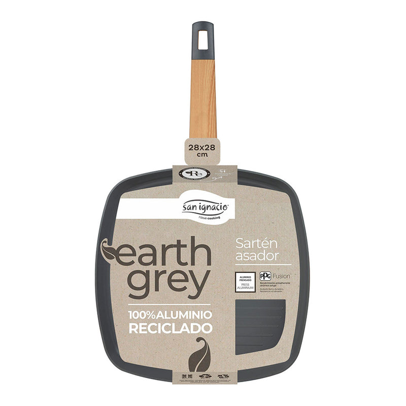 GRELHADOR 28CM ALUMÍNIO PRENSADO IND EARTH GREY SG-6754 SAN IGNAC