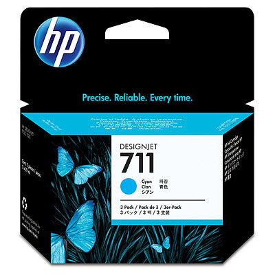 HP Conjunto Triplo de Tinteiros DesignJet 711 Ciano de 29 ml