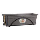 FLOREIRA COM PRATO INTEGRADO 60X24CM + SUPORTE METÁLICO. COR ANTR