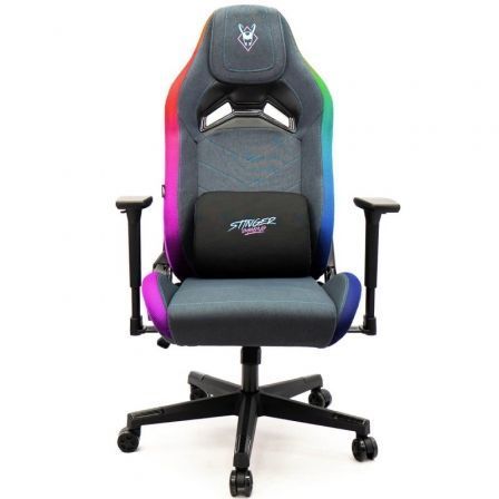 SILLA GAMING WOXTER STINGER STATION ELITE LUCES LED AZUL Y ROSA