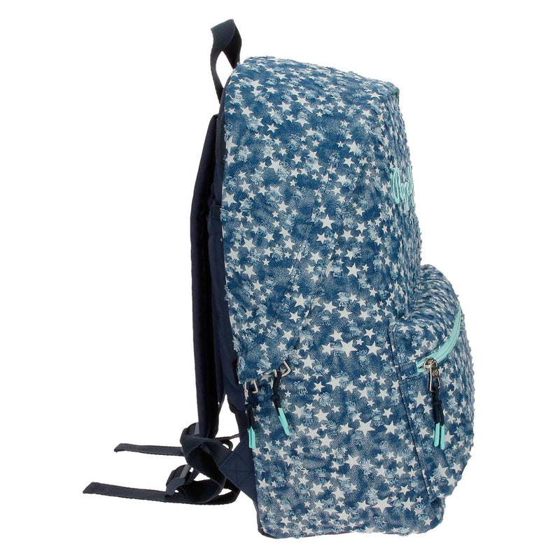 MOCHILA ESCOLAR PEPE JEANS DENIM STAR 44CM AZUL