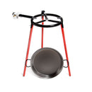 SET FRIGIDEIRAS POLIDAS Ø38CM COM TRIPÉ E QUEIMADOR DE GÁS 300MM.