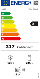FRIGORÍFICO COMBINADO HAIER HTW5618CNMG 185X60 NF INOX WIFI