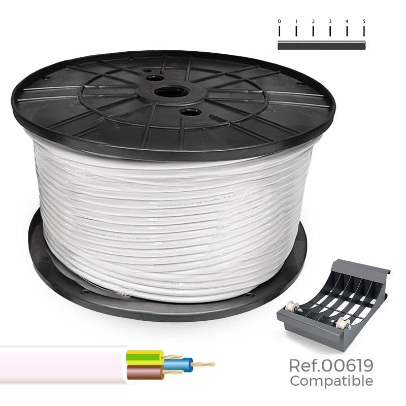 ROLO DE CABO REDONDO 3X2,5MM BRANCO 150M (BOBINE GRANDE Ø400X200M