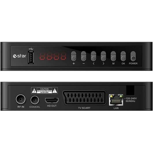 RECETOR TDT E_STAR   -T2618UHD( USB - HDMI - SCART - LAN  - PRETO