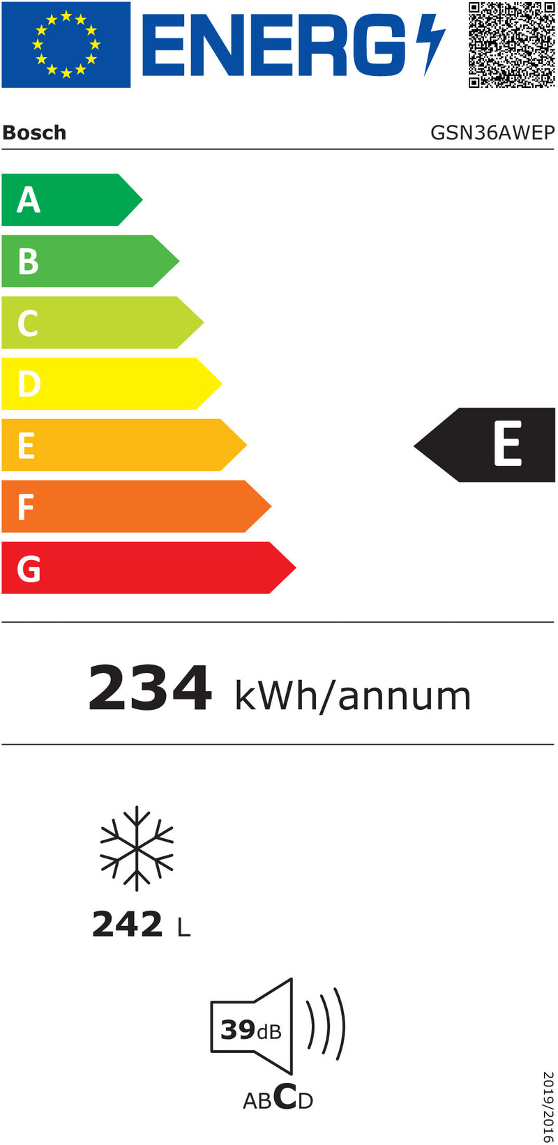 Bosch Serie 6 GSN36AWEP congelador/arca frigorífica De pé Indepen