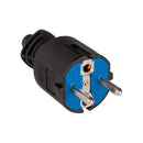FICHA 2P+T 16A 250V PVC PRETA. FIXAÇÃO DE CABOS ABATÍVEL (RETRACT