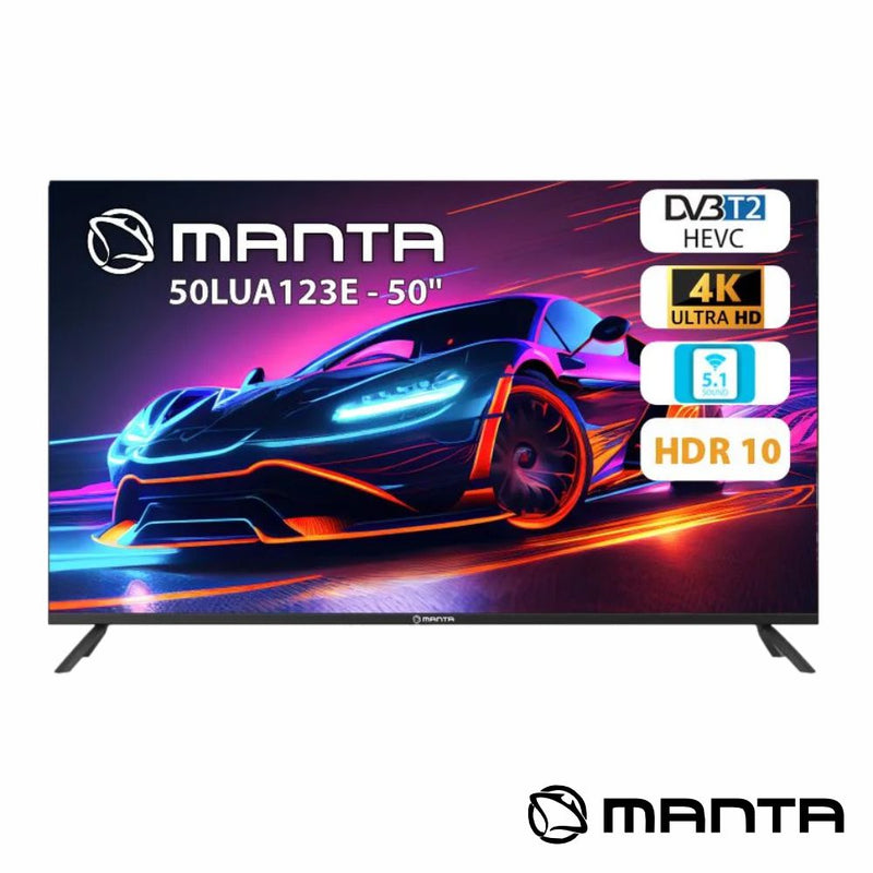 SMART TV LED FRAMELESS 50" UHD 4K HDMI DVB-T2TC MANTA