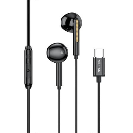 FONES DE OUVIDO COM FIO VIPFAN M11 USB-C (PRETO)