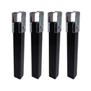 CONJUNTO DE 4 PERNAS BASE PT25 30X30X255MM SEM RODA, PRETO 96400