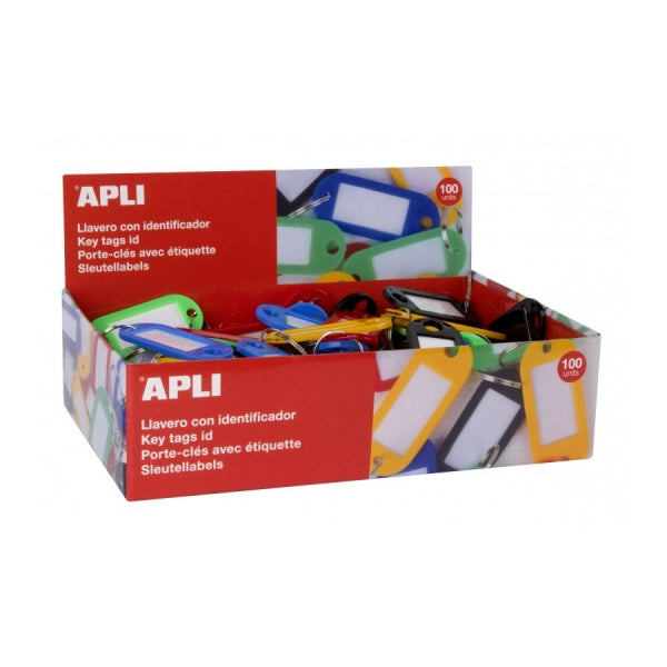 APLI PACK DE 100 LLAVEROS CON ETIQUETA - FACIL APERTURA - IDEAL P