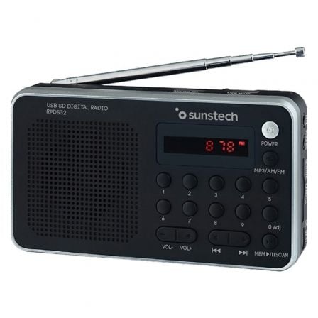 RADIO PORTÁTIL SUNSTECH RPD32SL PLATA