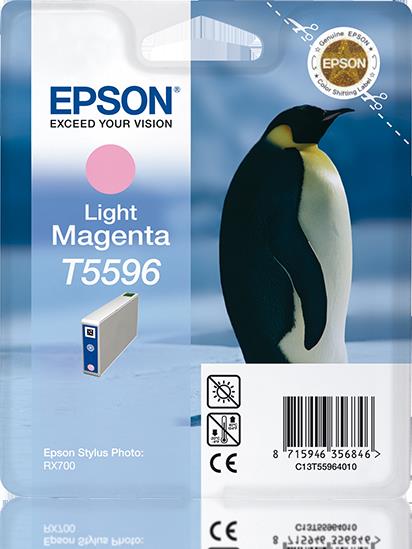 Epson Penguin Tinteiro Magenta Claro T5596 (c/alarme RF+AM)