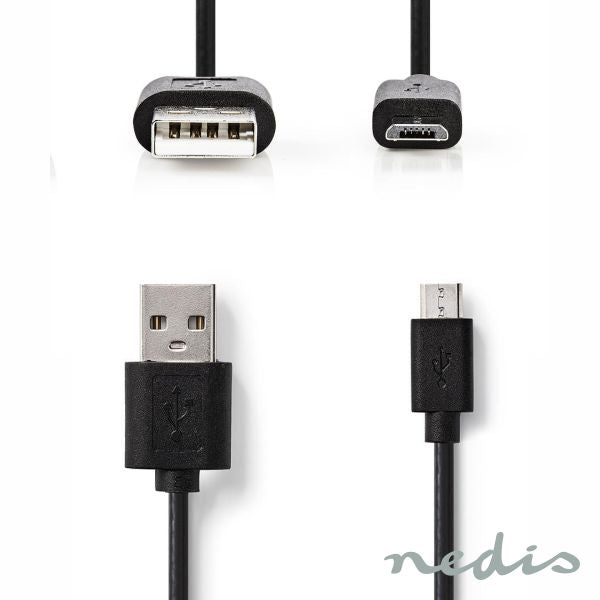 CABO USB-A 2.0 MACHO  MICRO USB-B 5M PRETO