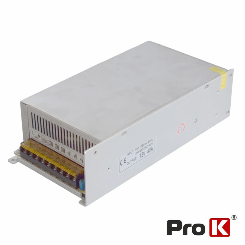 FONTE DE ALIMENTAÇÃO INDUSTRIAL 12V 480W 40A PROK