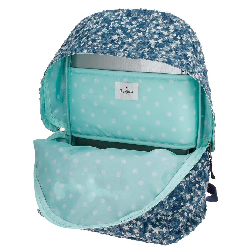 MOCHILA ESCOLAR PEPE JEANS DENIM STAR 44CM AZUL