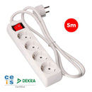 EXTENSÃO COM 4 TOMADAS T/TL 16A TIPO F + INTERRUPTOR 5M 3X1,5MM