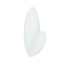 GANCHO PARA TOALHA, GRANDE, BRANCO, 1 UNID + 2 TIRAS, MAX 2,2 KG