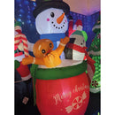 BONECO DE NEVE INSUFLÁVEL NUM COPO COM UM PINGUIM E UM BISCOITO D