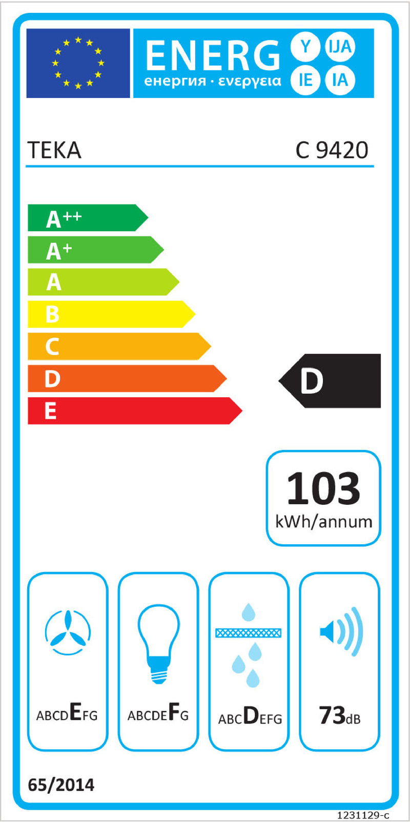 Teka C 9420 Embutido Aço inoxidável 375 m³/h E