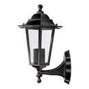 CANDEEIRO DE ALUMÍNIO E VIDRO PARA PAREDE. IP44 E27 60W COR PRETO