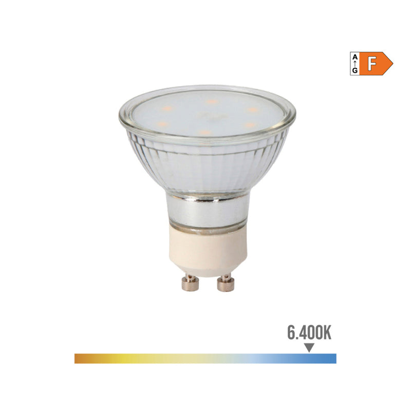 LÂMPADA DE VIDRO DICRÓICA LED GU10 5W 400LM 6400K LUZ FRIA Ø5X5,5