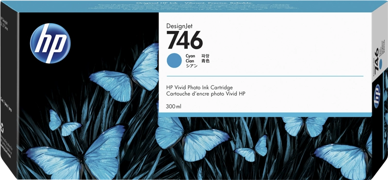 HP Tinteiro DesignJet 746 Ciano (300 ml)