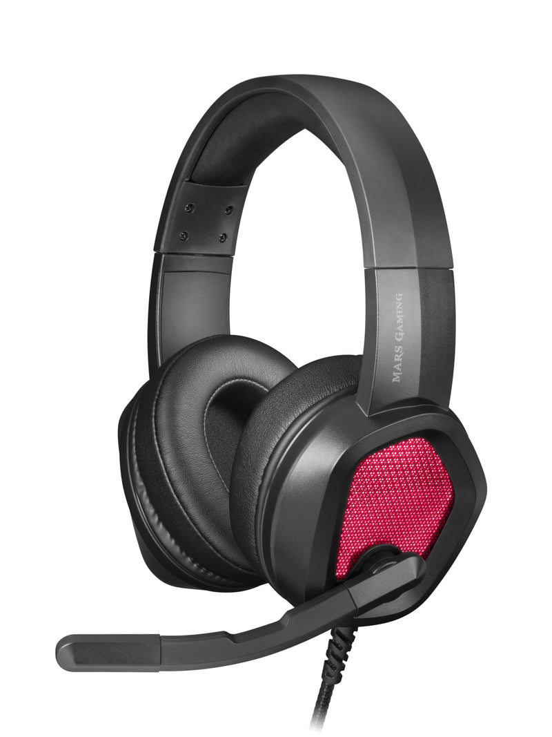 AUSCULTADORES MARS GAMING MH320 RGB HEADPHONES+MIC, PRETOS