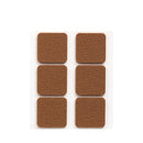 PACK 6 FELTROS ADESIVOS SINTETICOS CASTANHO 31X31MM PLASFIX INOFI