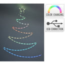 ENFEITE LED PARA ÁRVORE DE NATAL, RGB, 80 LEDS, CONEXÃO USB. BASI