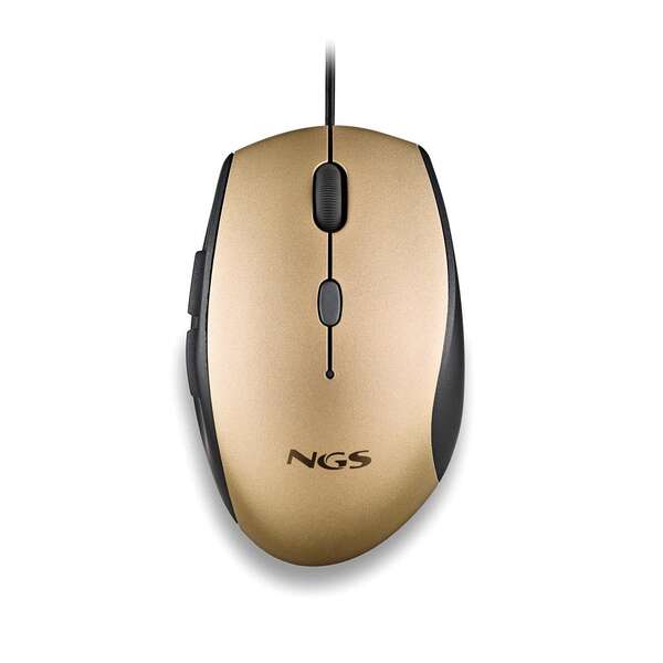 RATO ERGONÓMICO NGS MOTH ATÉ 1600 DPI DORADO