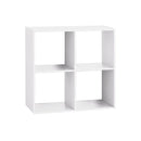 ESTANTE MADEIRA COR BRANCO PARA 4 CAIXAS DE ORGANIZAÇÃO 67.6X32X6
