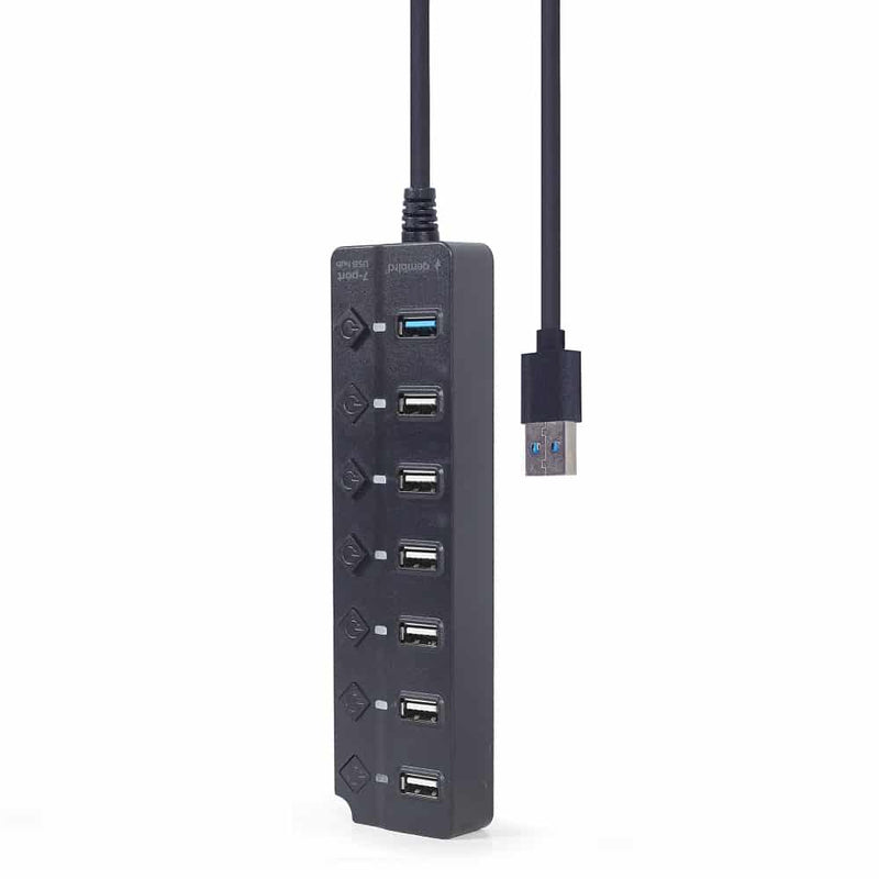 HUB USB3.0 GEMBIRD COM 6 PORTAS USB 2.0 E 1PORTA USB 3.0 COM BOTÕ