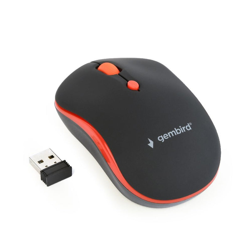 RATO GEMBIRD WIRELESS 1600DPI PRETOVERMELHO