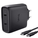 CARGADOR DE PARED GAN TRUST MAXO 65W 25525 2XUSB TIPO-C INCLUYE C
