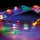 GRINALDA MULTICOR 40 LEDS A PILHAS COM CABO ARAME PRATEADO IP20 2