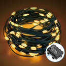 LUZES DE CORDA DA BATERIA 3AA (PVC E COBRE), BRANCO QUENTE, 5M